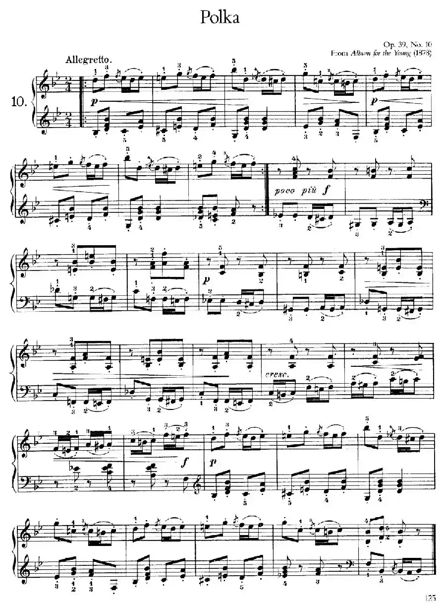 Album for the Young Op.39（儿童钢琴曲集）（10. 波尔卡 Polka）