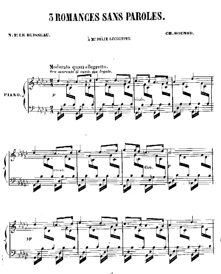 3 Romances Sans Paroles（3首无词浪漫曲 ·2. 小溪）