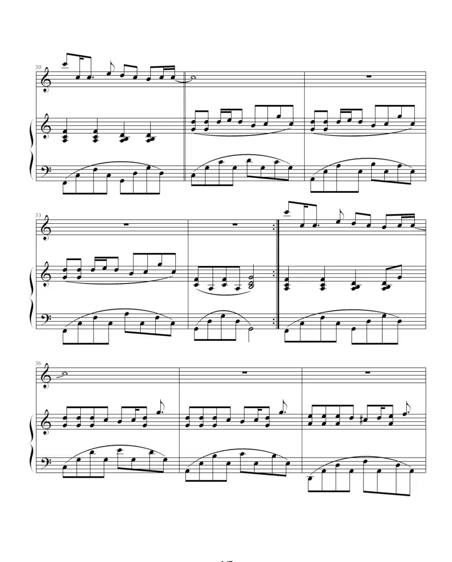 退后（钢琴伴奏谱、05895464记谱编配版）