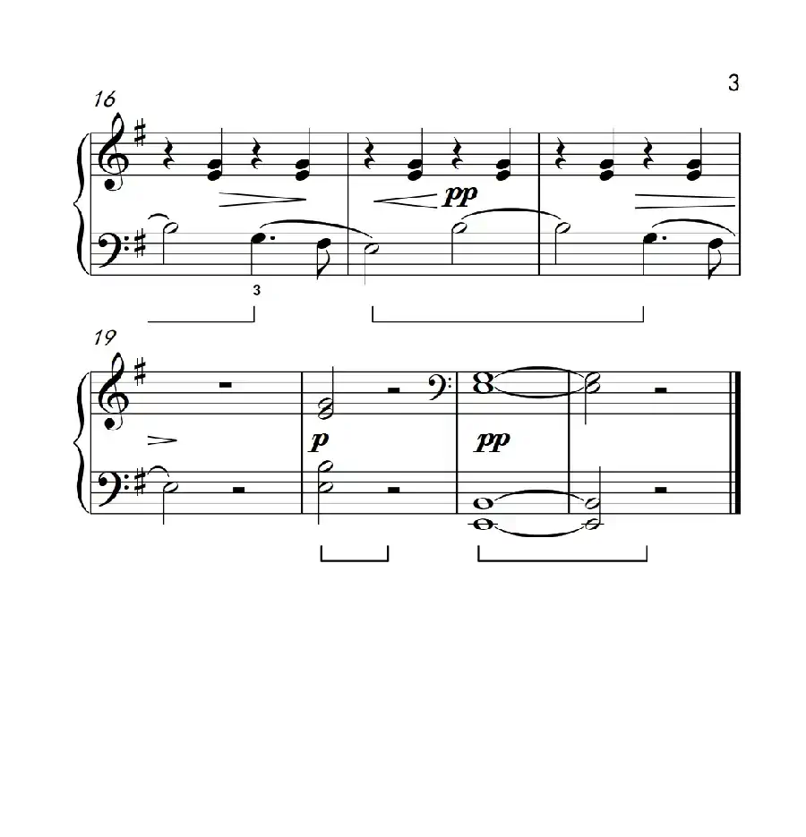 哀歌（约翰·汤普森 成人钢琴教程 第二册）