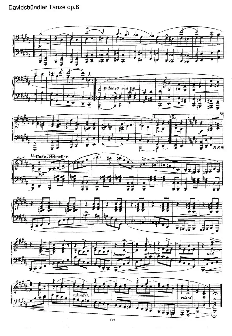 Davidsbundler Tanze Op.6（大卫同盟舞曲）