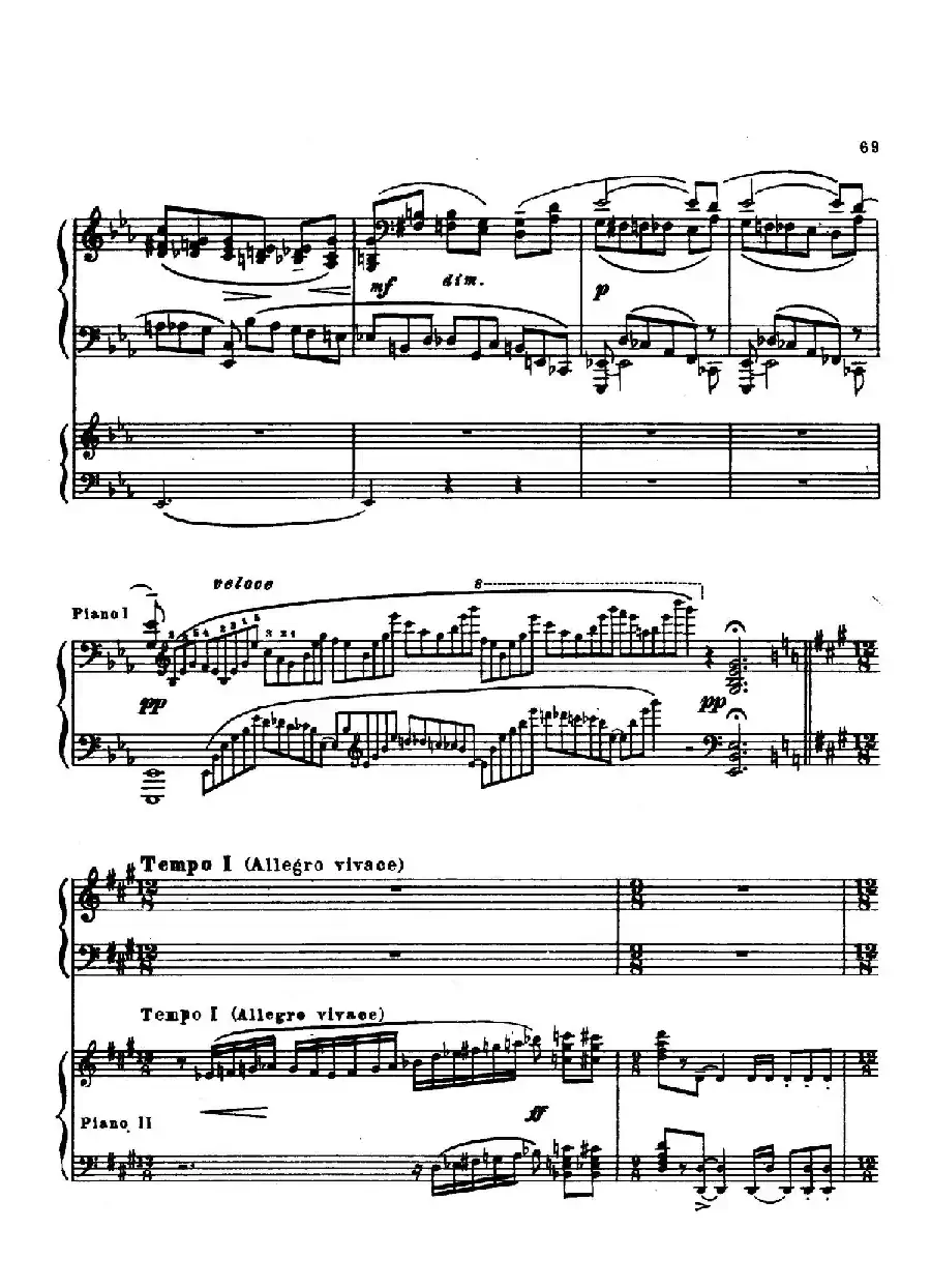 升f小调第一钢琴协奏曲 Op.1（双钢琴版）