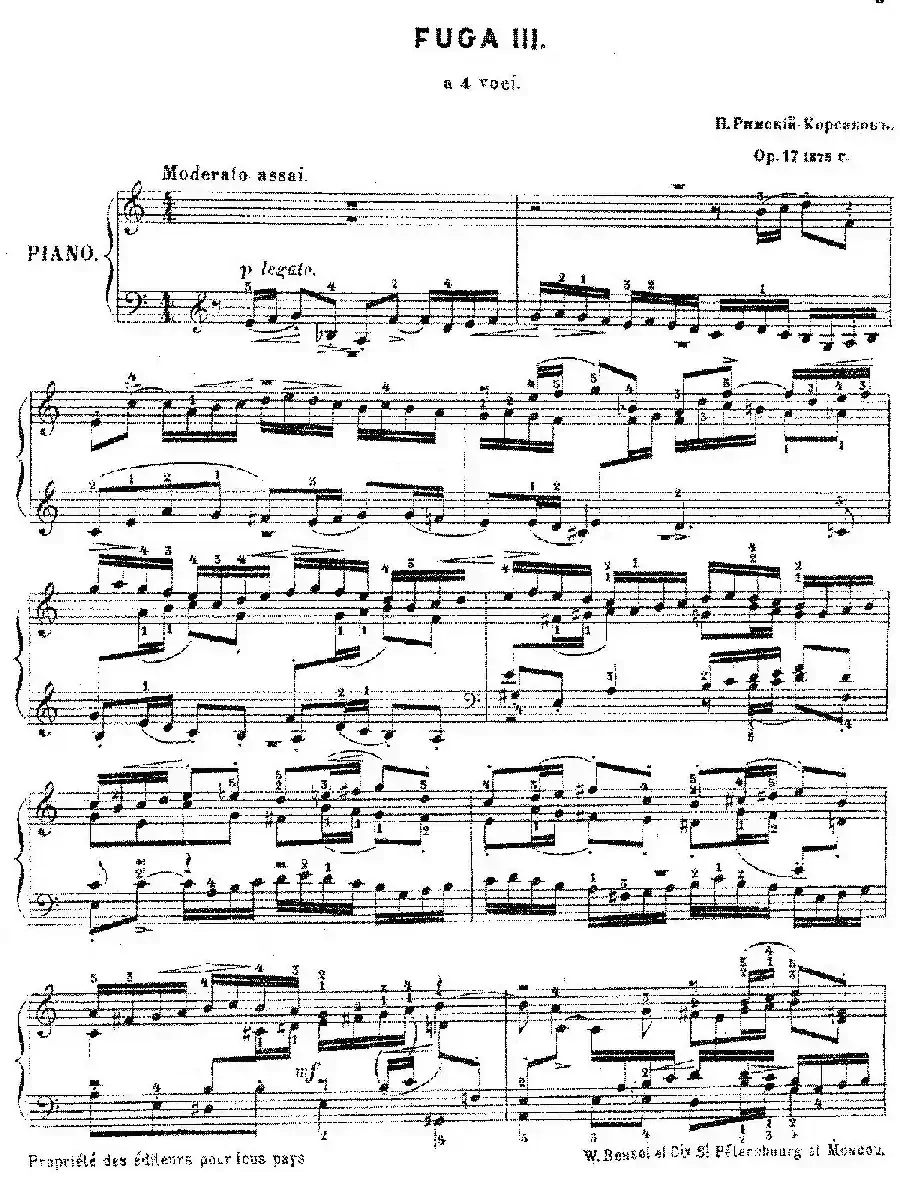 Six Fugues Op.17（6首赋格·Ⅲ）