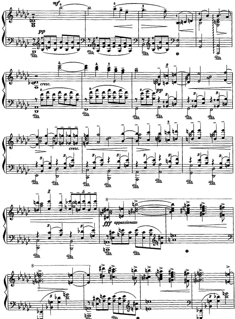 现代钢琴曲：26、哀歌（Op.3，No.1）