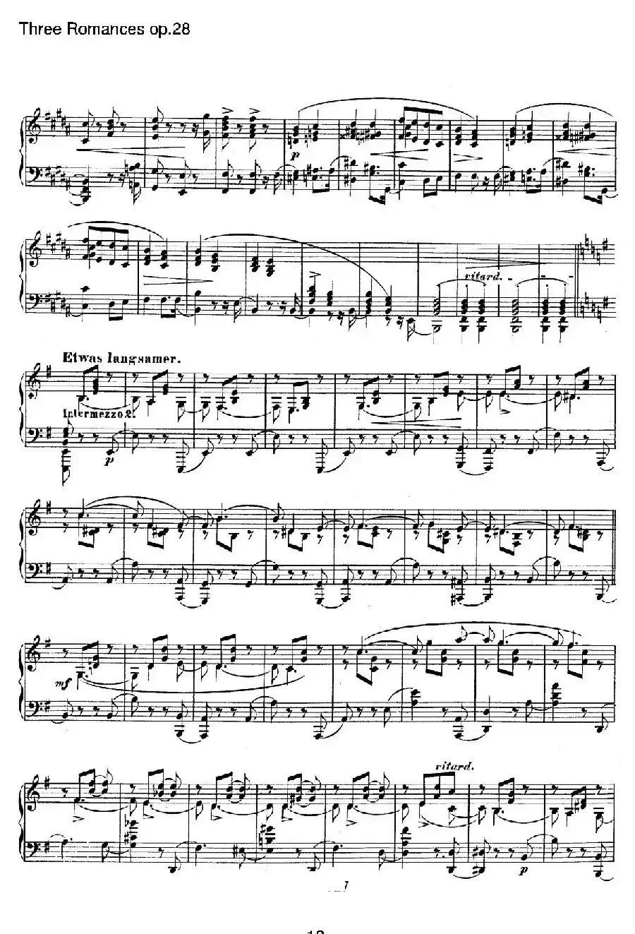 3 Romances Op.28（3首浪漫曲·Ⅲ）