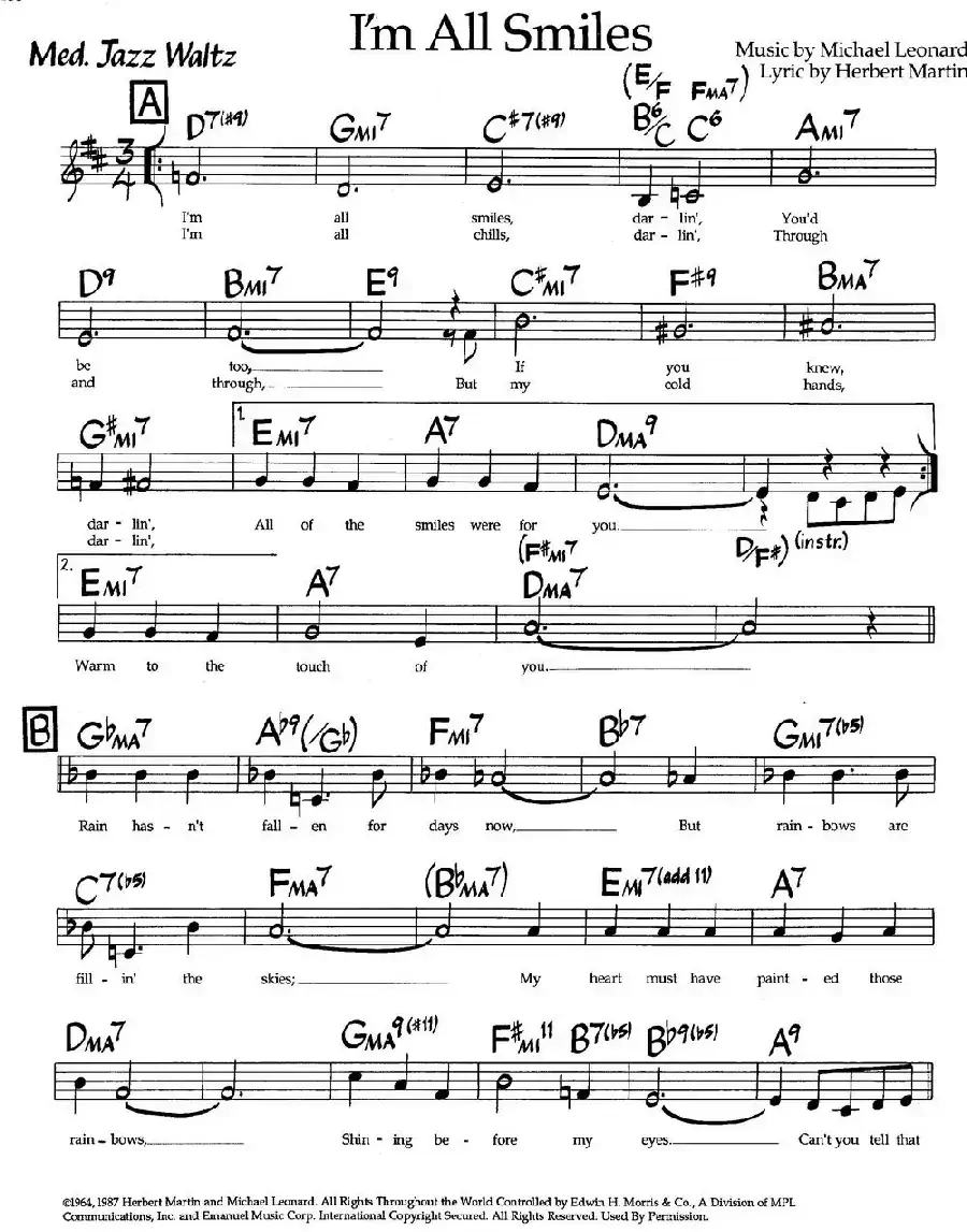 I'm All Smiles(爵士钢琴曲)