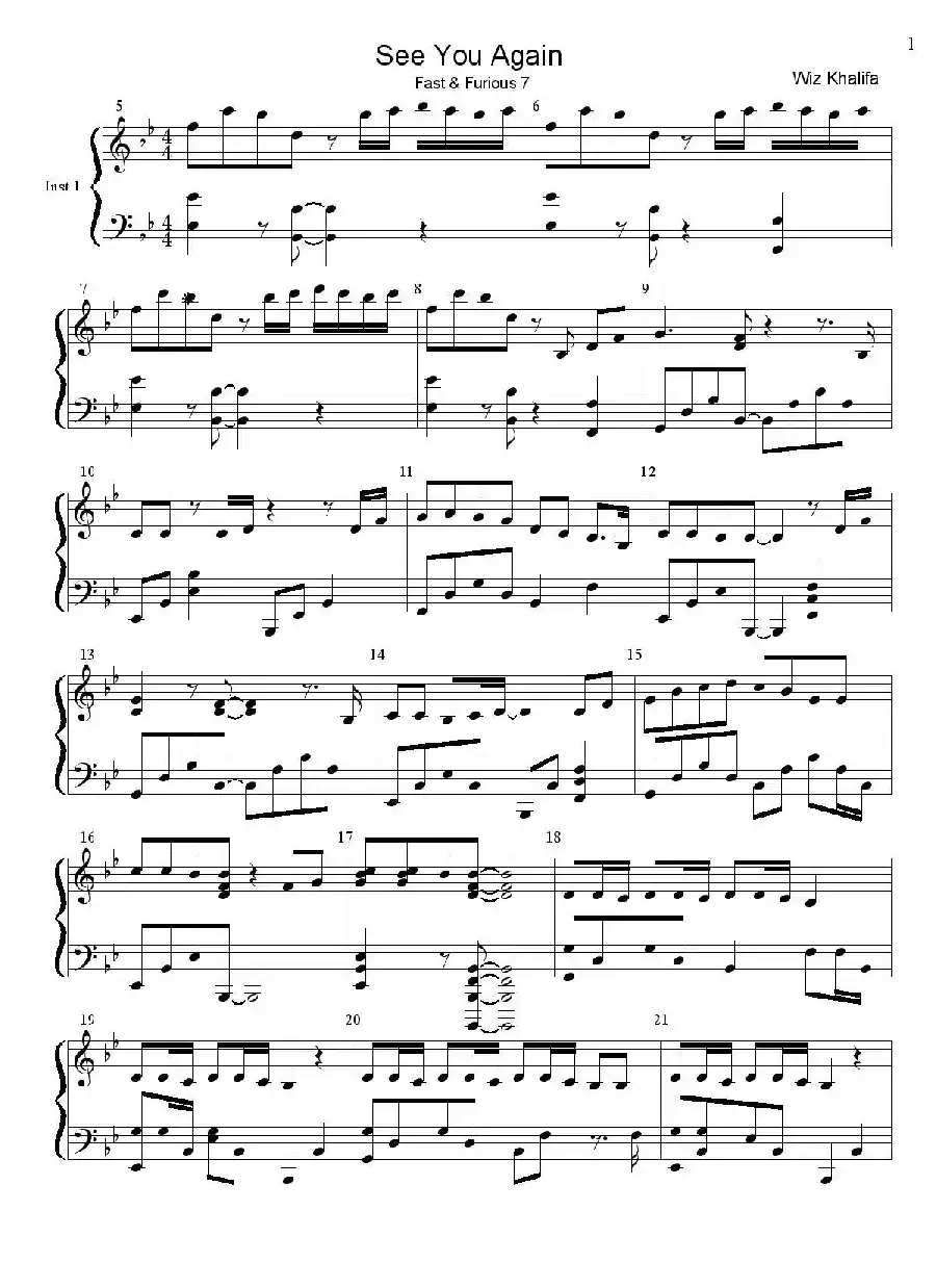 See You Again(电影《速度与激情7》主题曲)