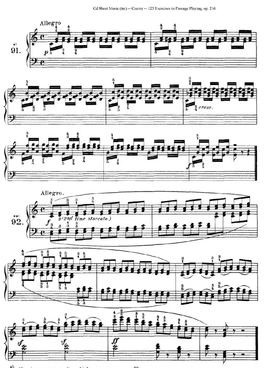 125 Exercises in Passage Playing Op.261（车尔尼125首钢琴短乐句练习曲（79——94）