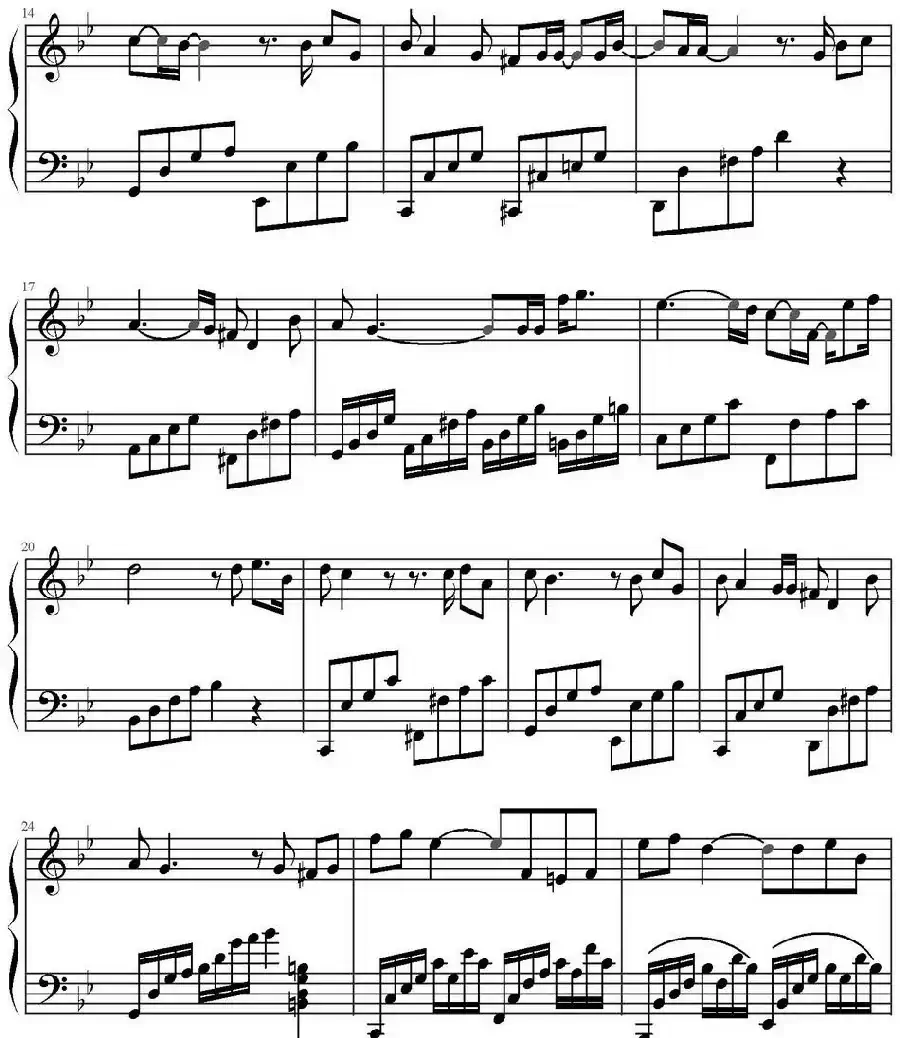 是否爱过我(电视剧《像雾像雨又像风》主题曲、弹琴吧制谱版)