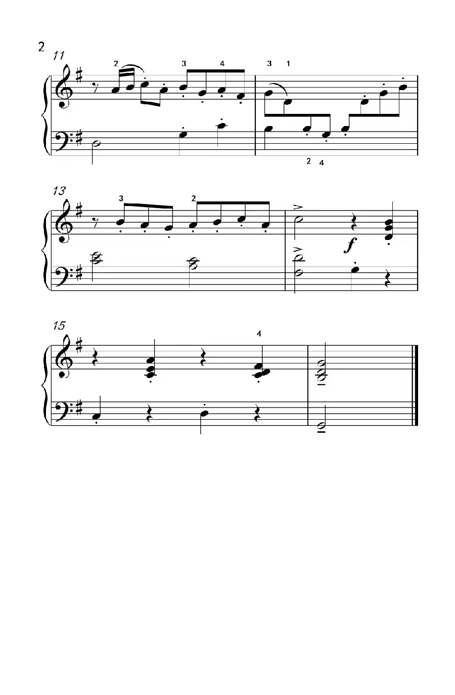 加沃特舞曲（约翰·汤普森 成人钢琴教程 第二册）