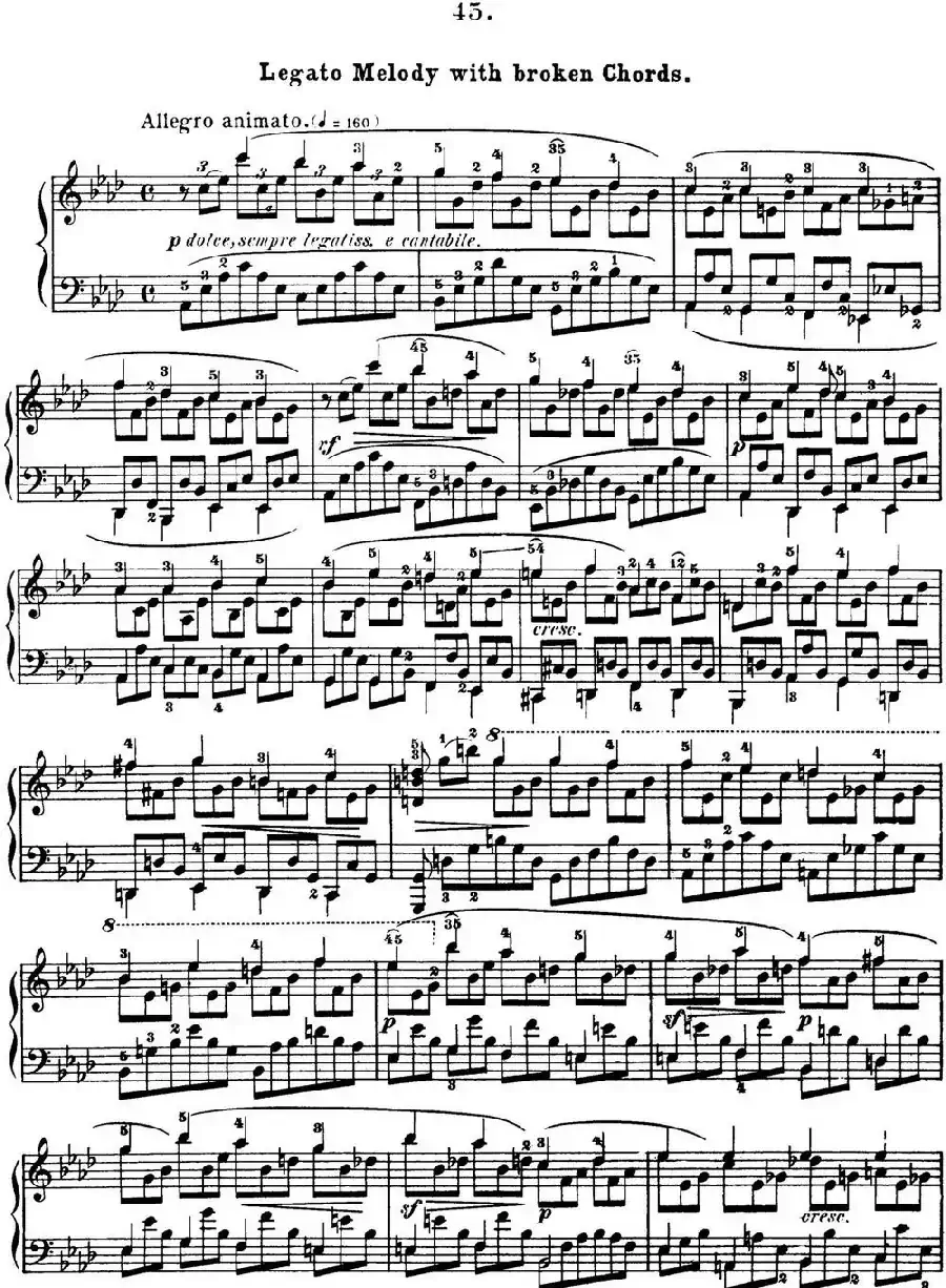 50首车尔尼Op.740钢琴手指灵巧技术练习曲（NO.45）