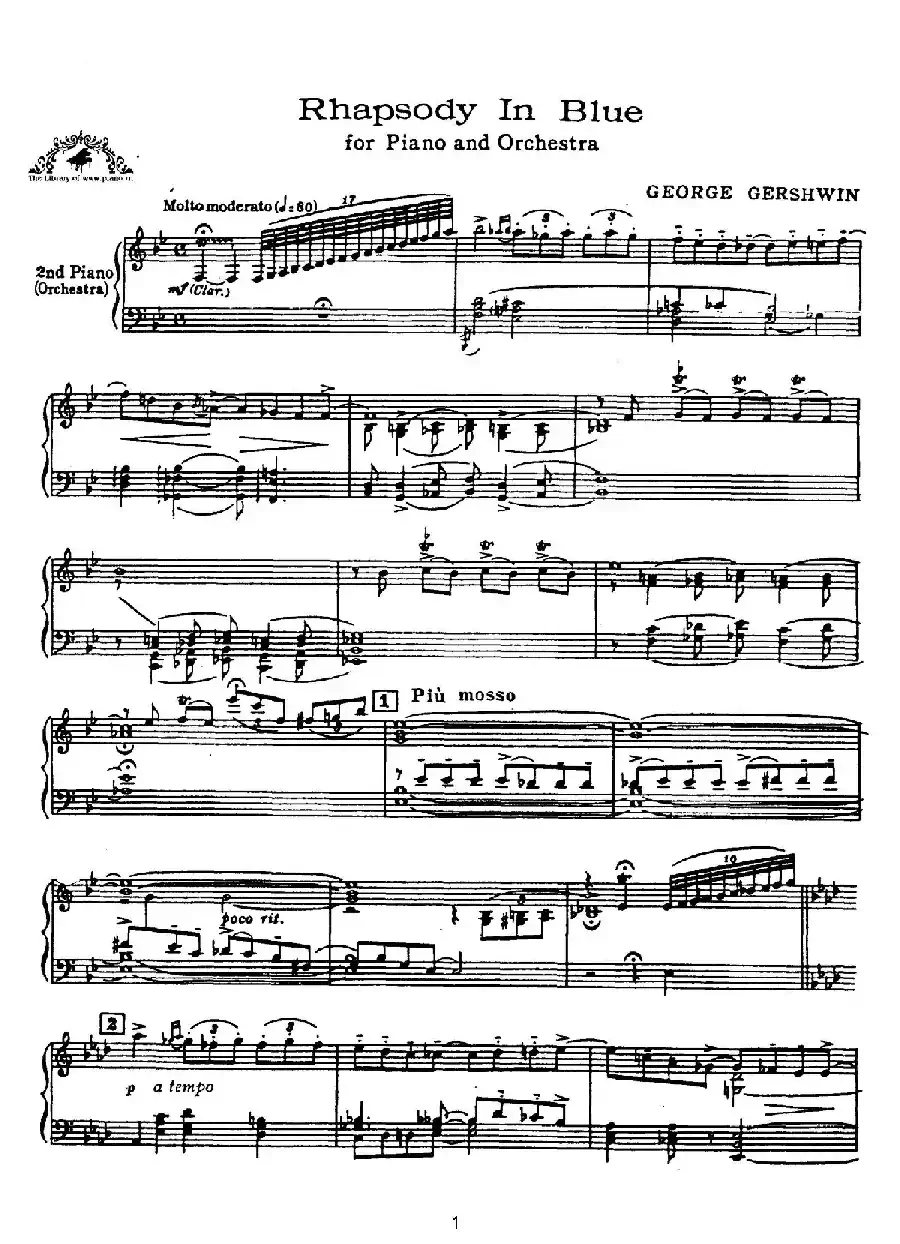 Rhapsody in Blue（蓝色狂想曲）（双钢琴）