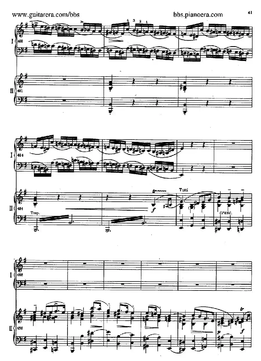 e小调第一钢琴协奏曲 Op.11（双钢琴版·第一乐章）