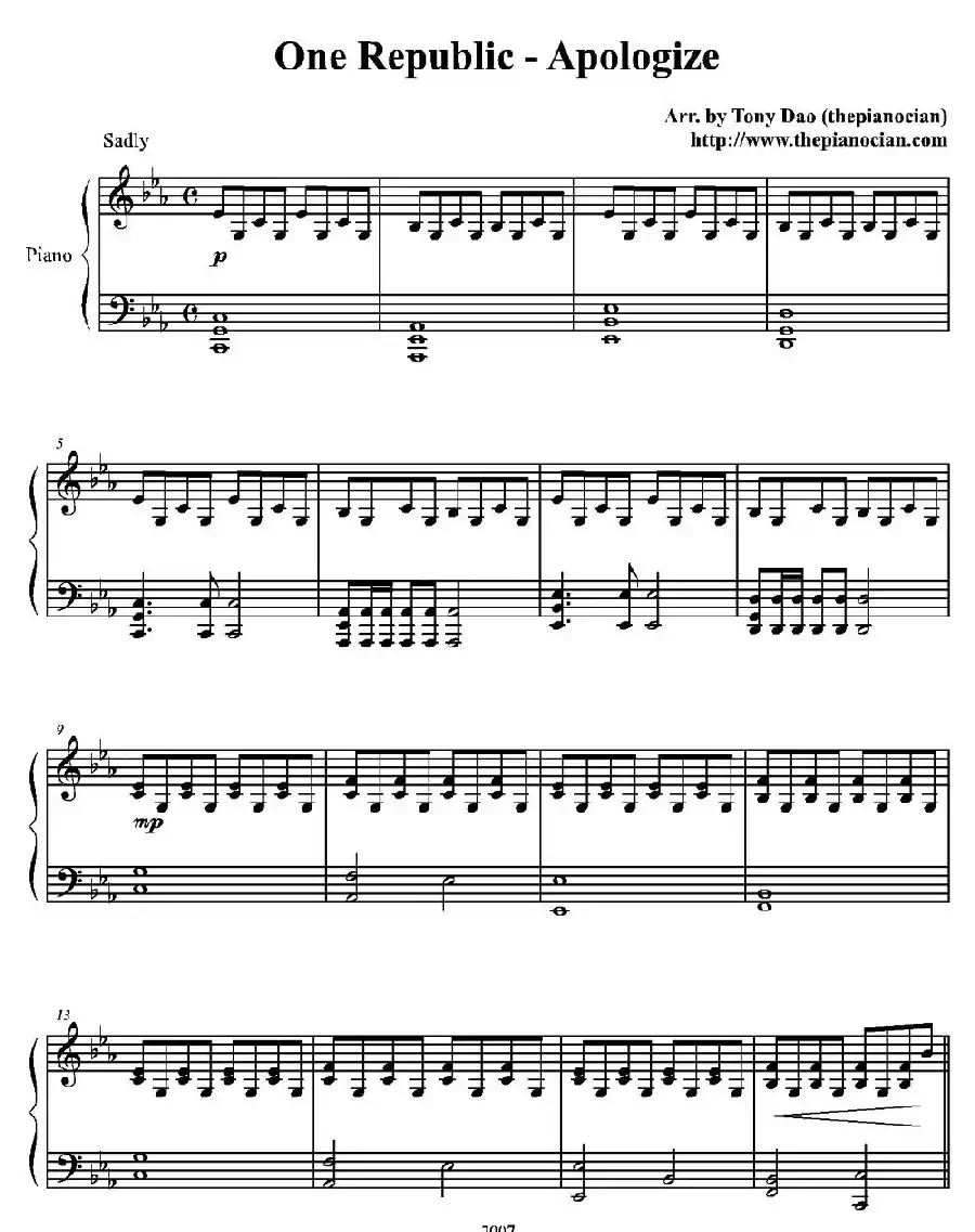 One Republic - Apologize