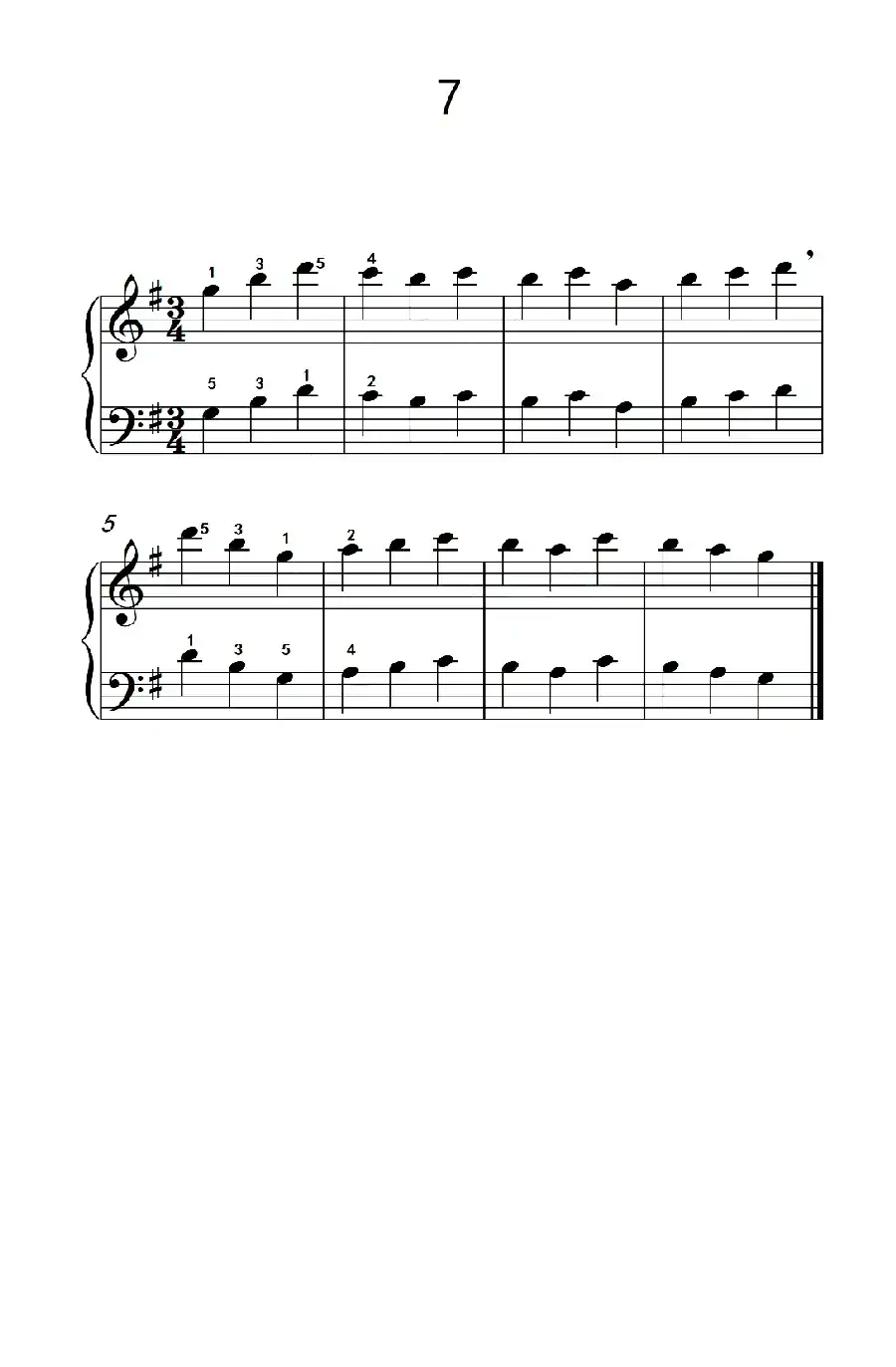 一.非连音练习7（儿童钢琴手指练习 1）