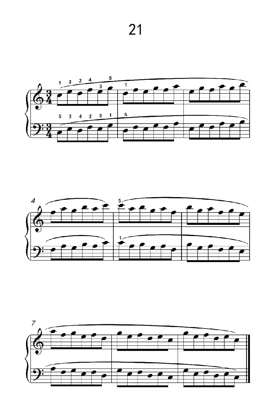 五.长句子的连奏21(儿童钢琴手指练习 1)