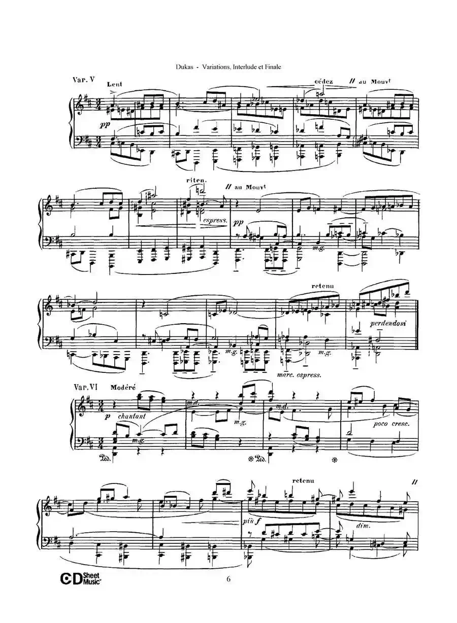 Variations, Interlude & Finale on theme de Rameau（拉摩主题变奏曲、间奏曲和终曲·第一部分）