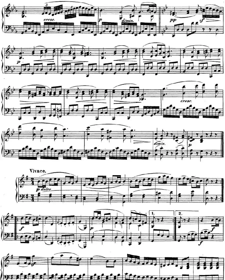 贝多芬钢琴奏鸣曲25 杜鹃 G大调 Op.79 G major