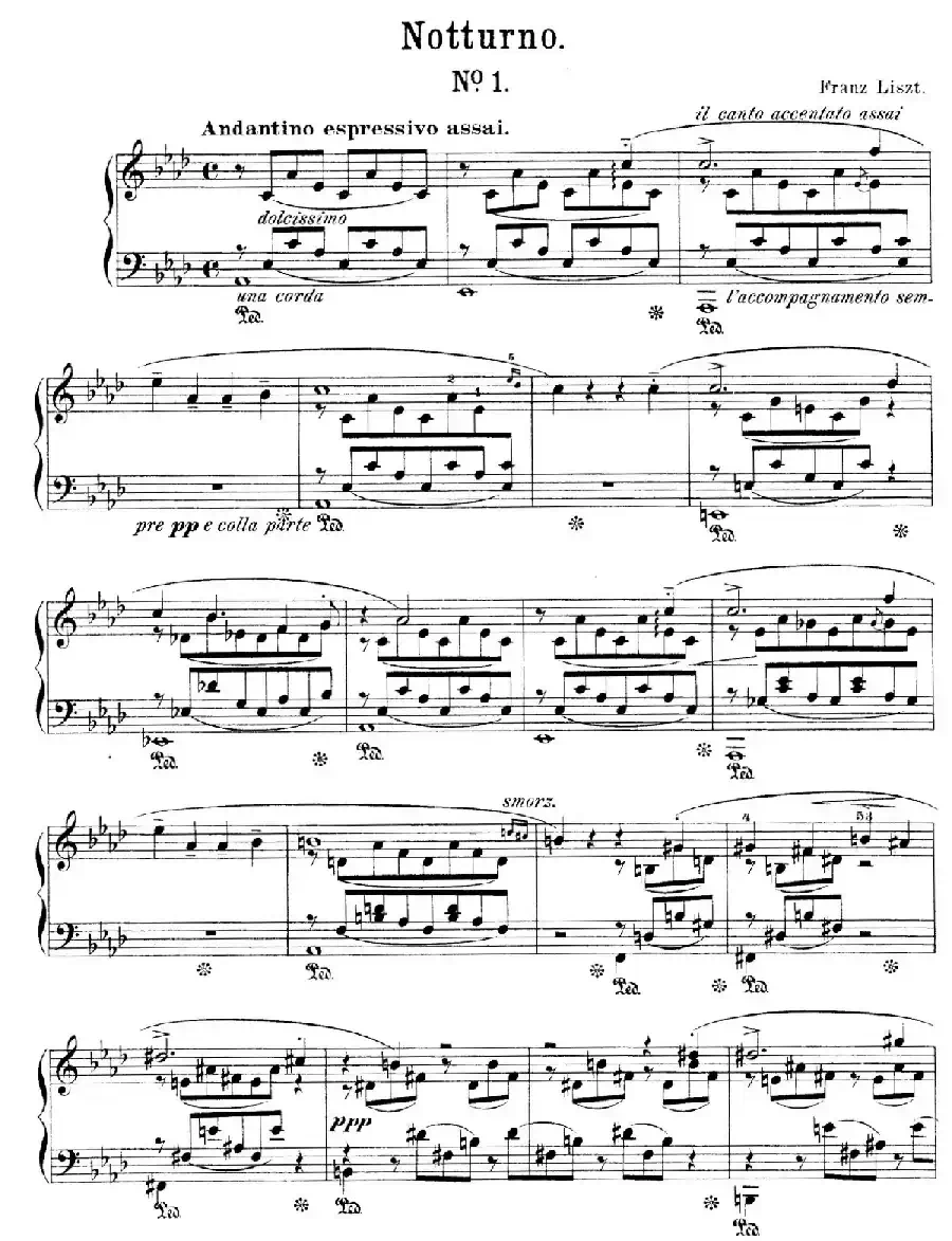 Notturnos S.541（3首夜曲“爱之梦”·1）