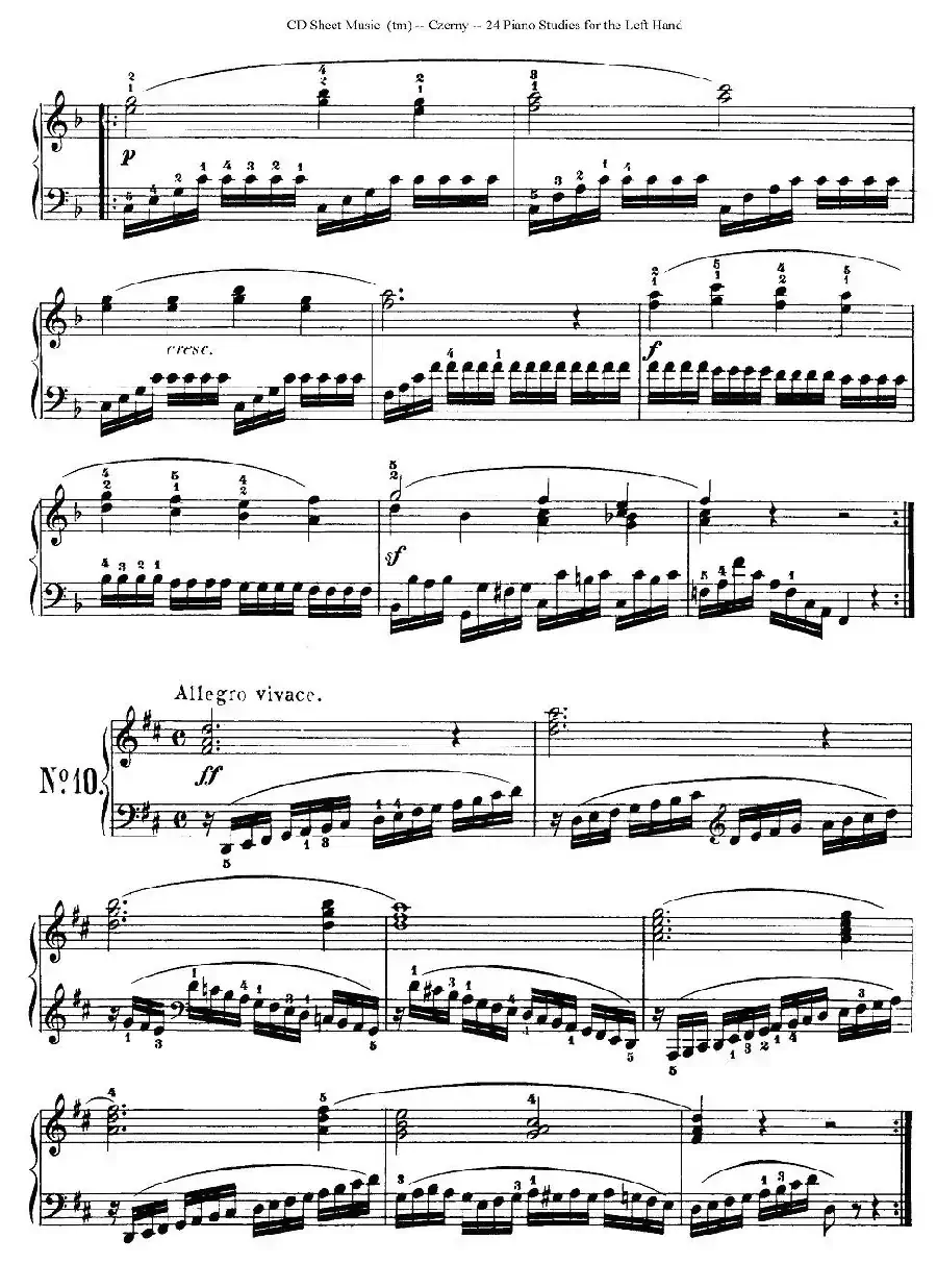 Czerny - 24 Piano Studie（8—16）（车尔尼 - 24首钢琴练习曲）