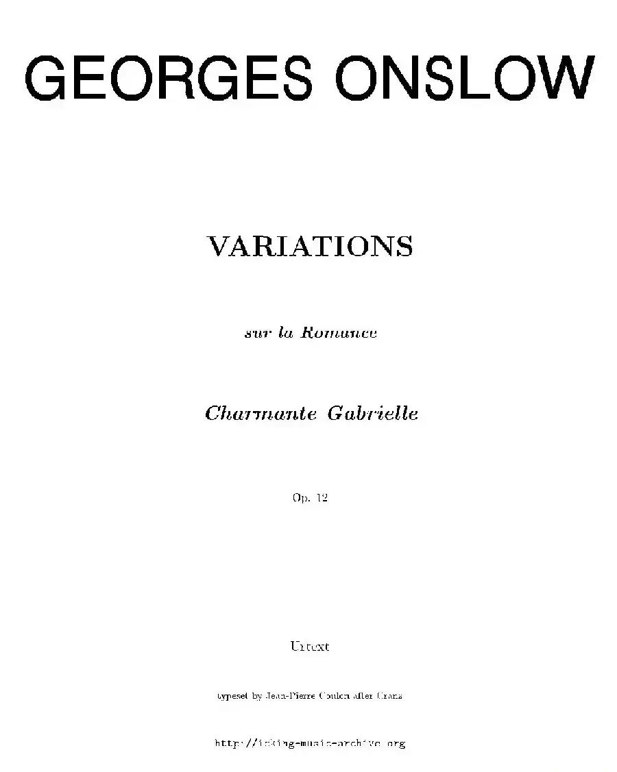 Variations in E-flat Major Op.12（降E大调变奏曲）