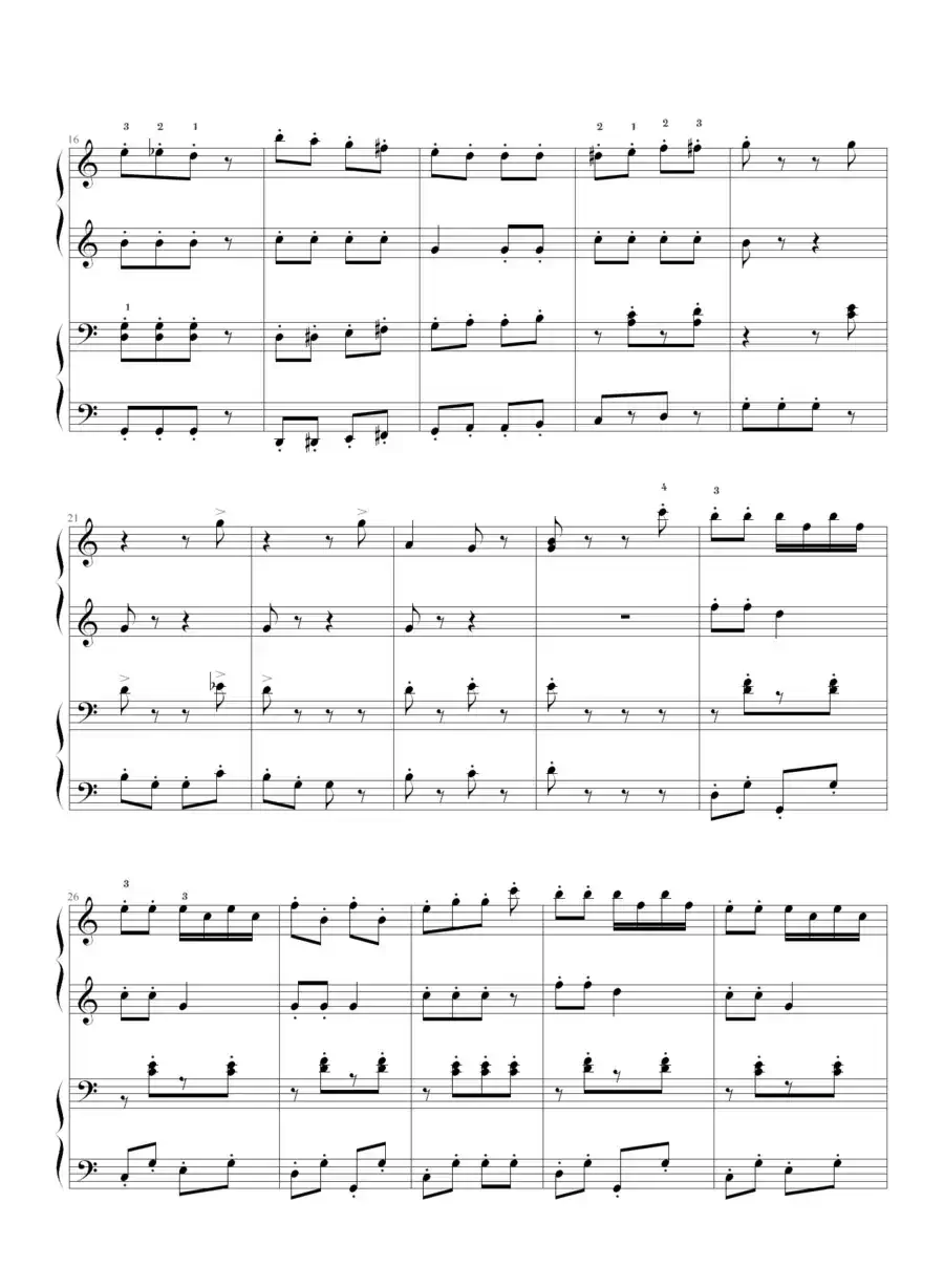 拨弦拨尔卡舞曲(四手联弹)