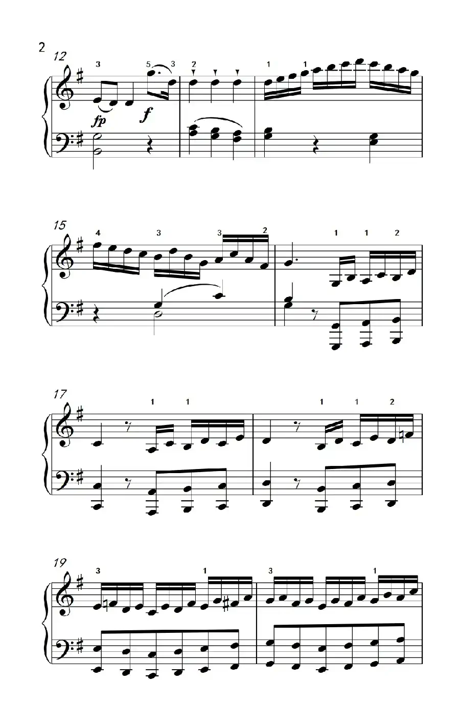 第六级 2.G大调奏鸣曲 莫扎特（中央音乐学院 钢琴（业余）考级教程 4-6级）