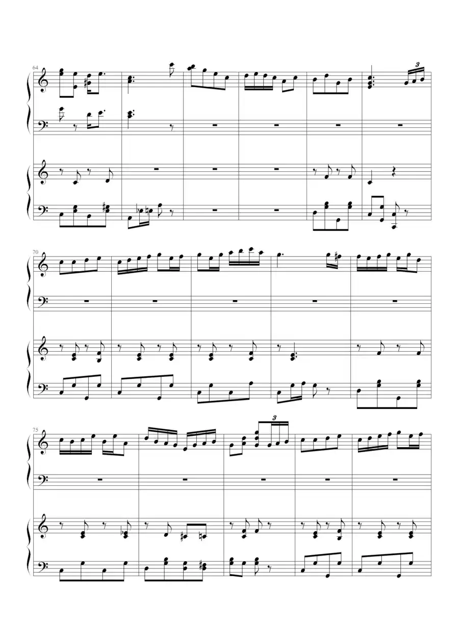 扬基嘟德尔(爵士版)(四手联弹)