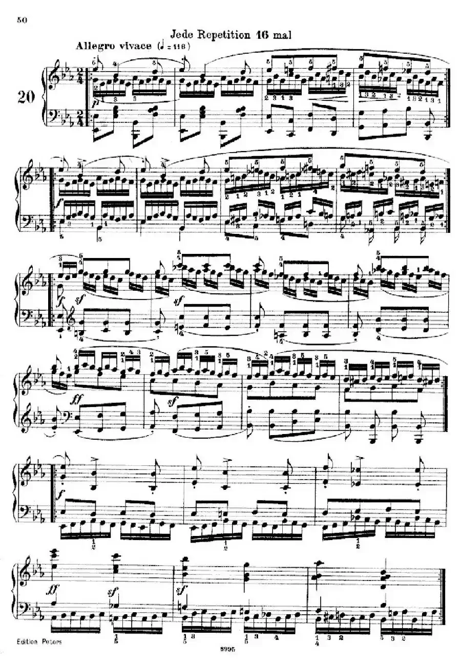School of the Virtuoso Op.365（60首钢琴高级练习曲·20）