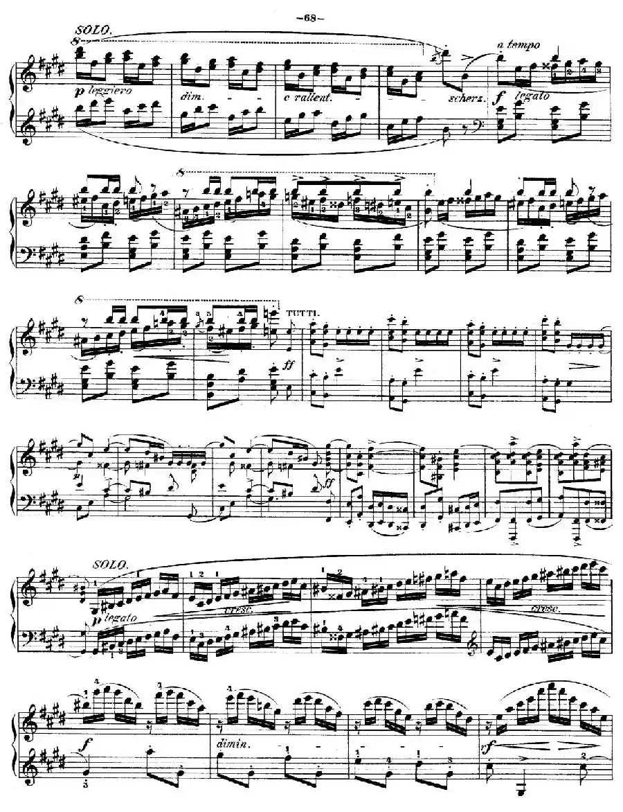 e小调第一钢琴协奏曲 Op.11（（钢琴独奏版·第三乐章）