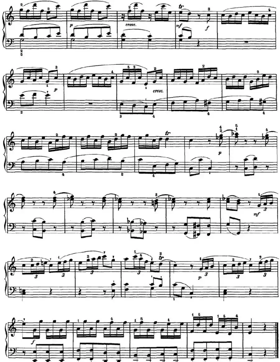 海顿 钢琴奏鸣曲 Hob XVI 10 Divertimento C major