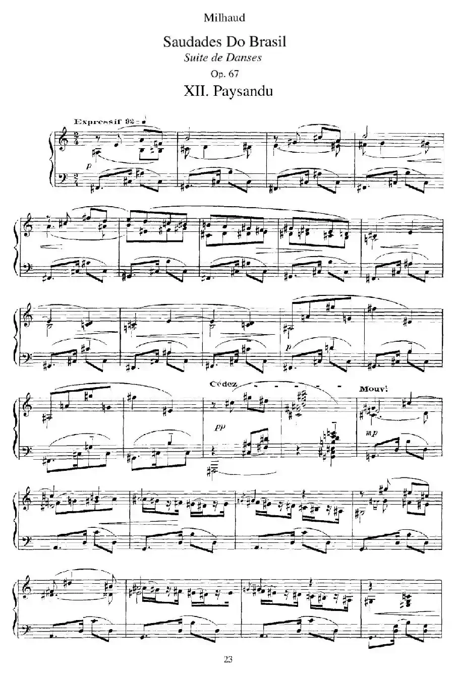 Saudados do Brasil Op.67（巴西回忆·XII）