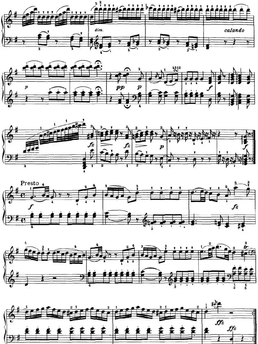 海顿 钢琴奏鸣曲 Hob XVI 40 in G major