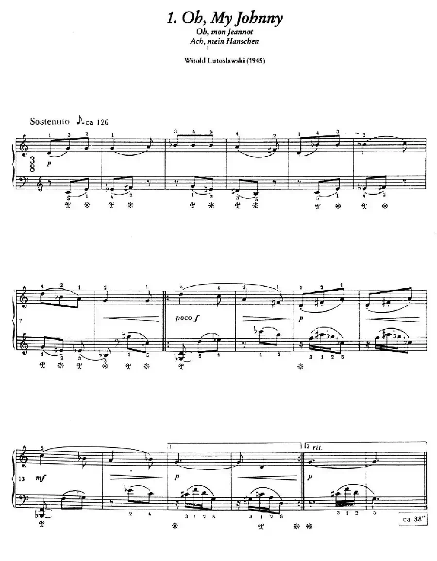 12 Folk Melodies（十二首民间曲调·1）