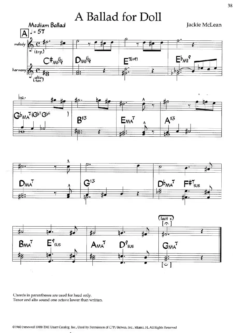 A ballad for Doll（爵士钢琴曲）