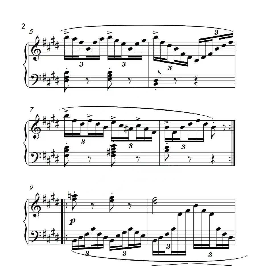 第四级B组 练习曲(中国音乐学院钢琴考级作品1~6级)