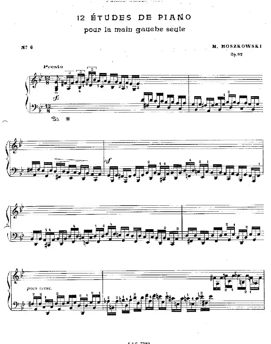 12 Etudes For The Left Hand Op.92 No.6（12首为左手而作的钢琴练习曲）