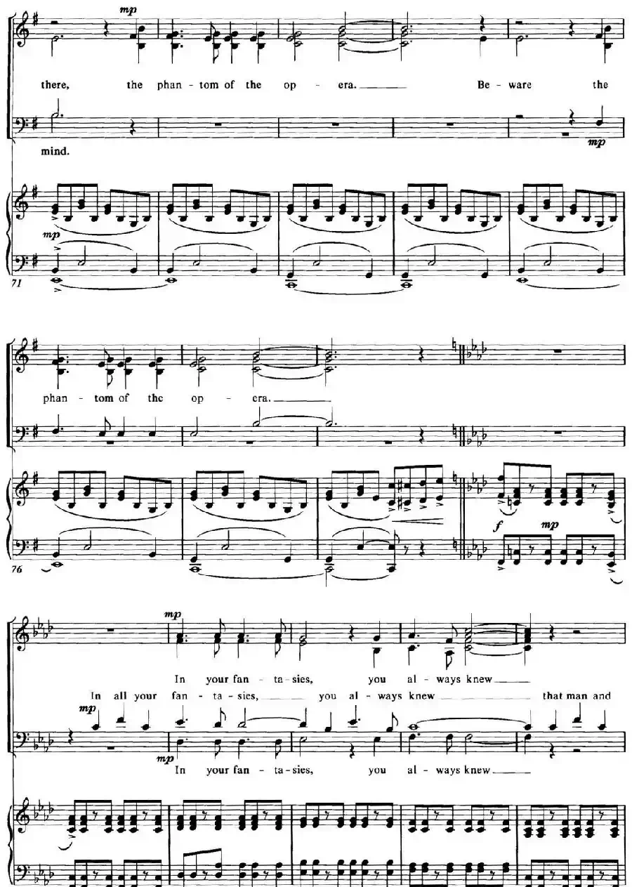 Choral Suite from The Phantom of the Opera（4 THE PHANTOM OF THE OPERA、四重奏）