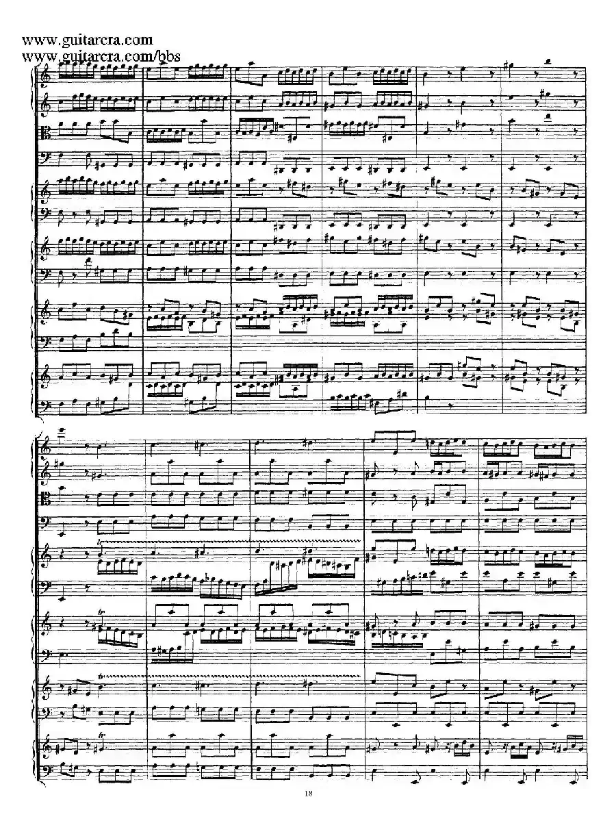 为四架古钢琴而作的a小调协奏曲 BWV 1065（总谱）