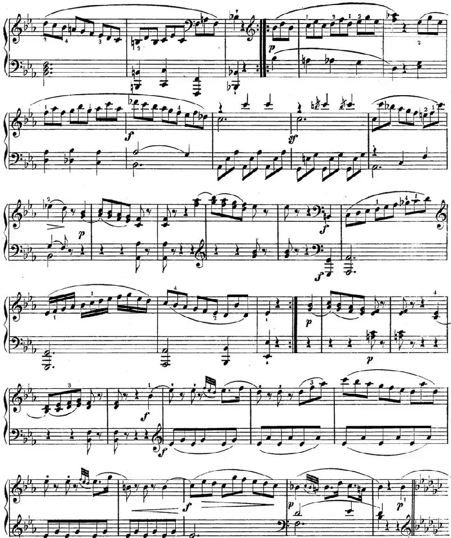 海顿 钢琴奏鸣曲 Hob XVI 49 in E-flat major