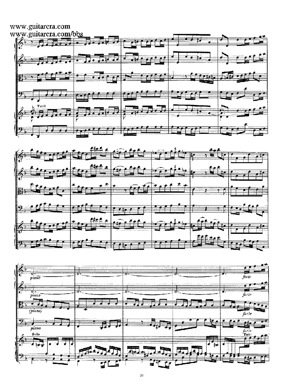 d小调第一号古钢琴协奏曲 BWV 1052（总谱）