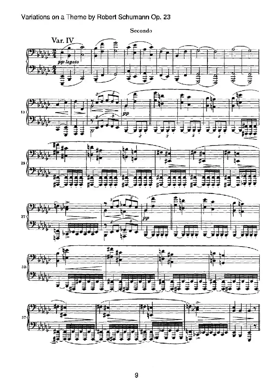 ​Variations on a Theme by Robert Schumann Op.23（舒曼主题变奏曲）（四手联弹）