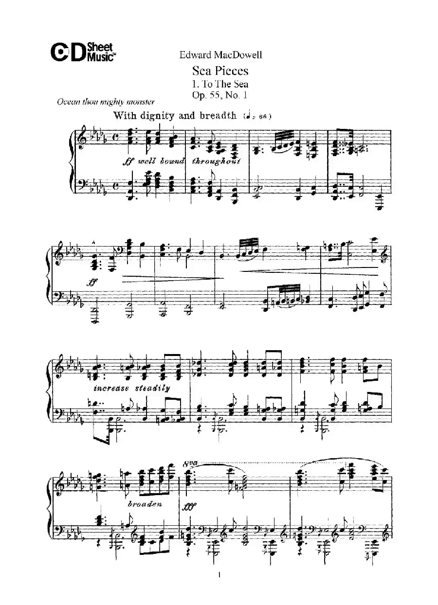 海景 Sea Pieces Op.55（No.1）