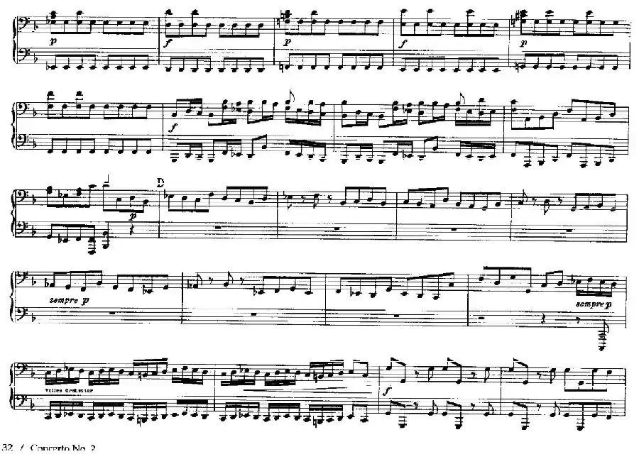 Brandenburg Concerto No.2 in F Major BWV.1047（F大调第二勃兰登堡协奏曲·四手联弹版）