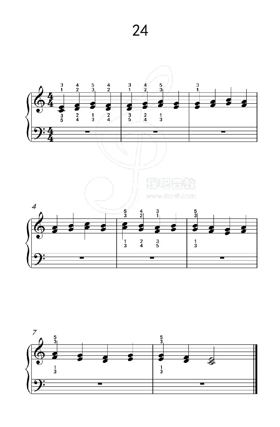 双音练习 24(儿童钢琴手指练习 2)