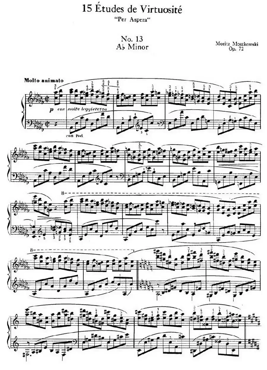 15 Etudes de Virtuosité Op.72 No.13（十五首钢琴练习曲之十三）
