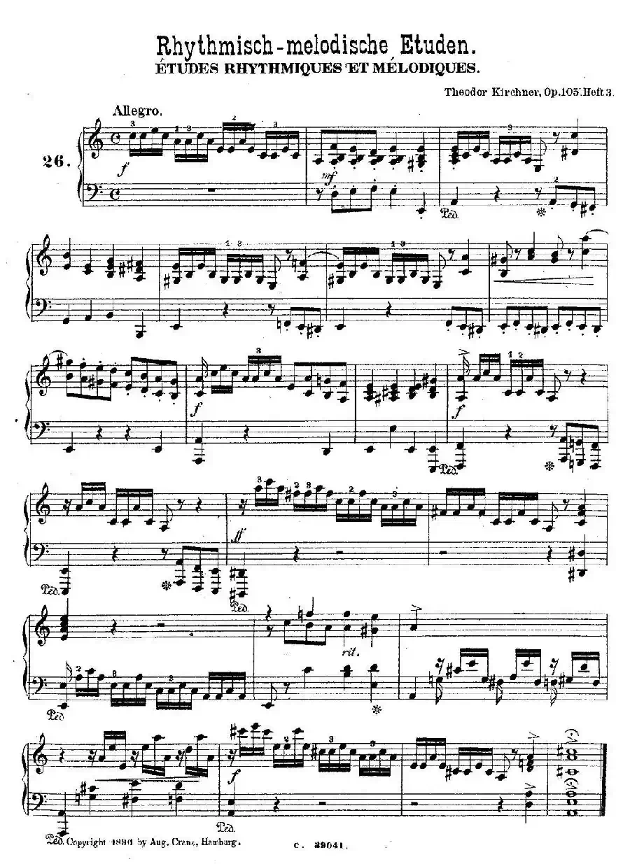 36 Etudes Rhythmiques et Melodiques Op.105（36首节奏与旋律练习曲 26—30）