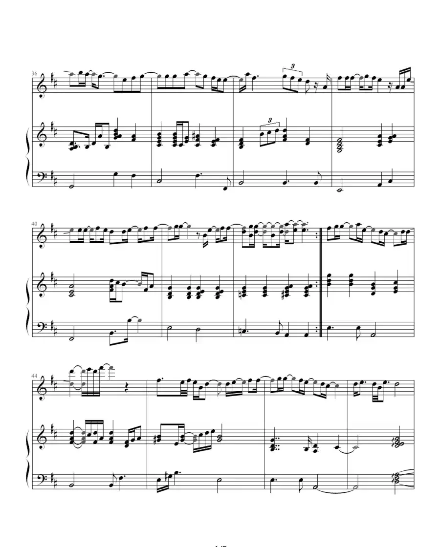 Missing You（钢琴伴奏谱）