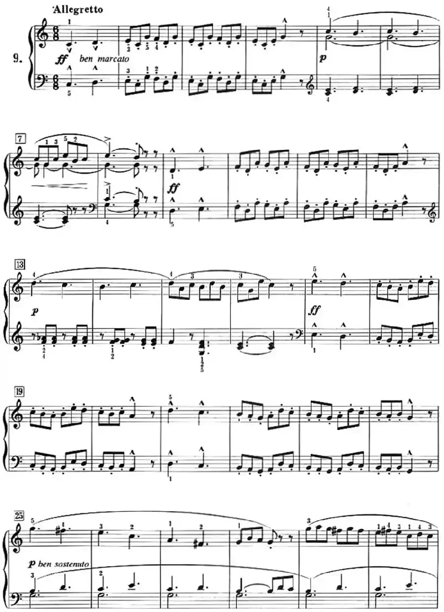 50首莱蒙钢琴练习曲 作品37（NO.9）