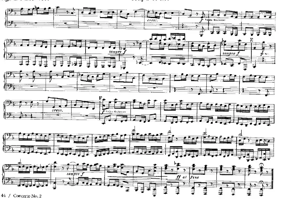 Brandenburg Concerto No.2 in F Major BWV.1047（F大调第二勃兰登堡协奏曲·四手联弹版）